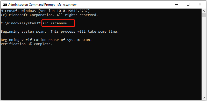 type and run SFC command