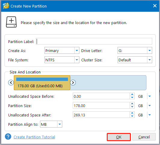 set partition parameters and save changes in Partition Magic