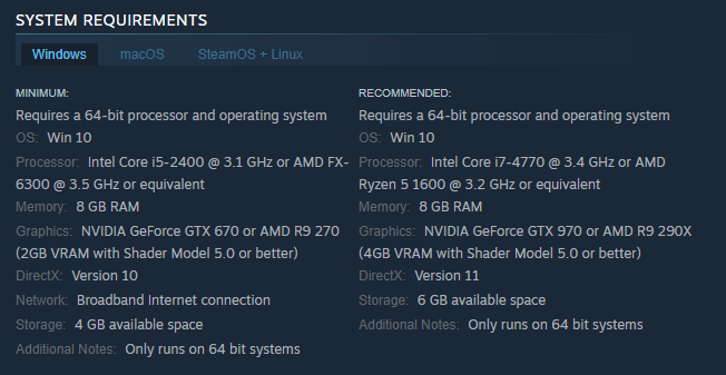 system requirements of Haste