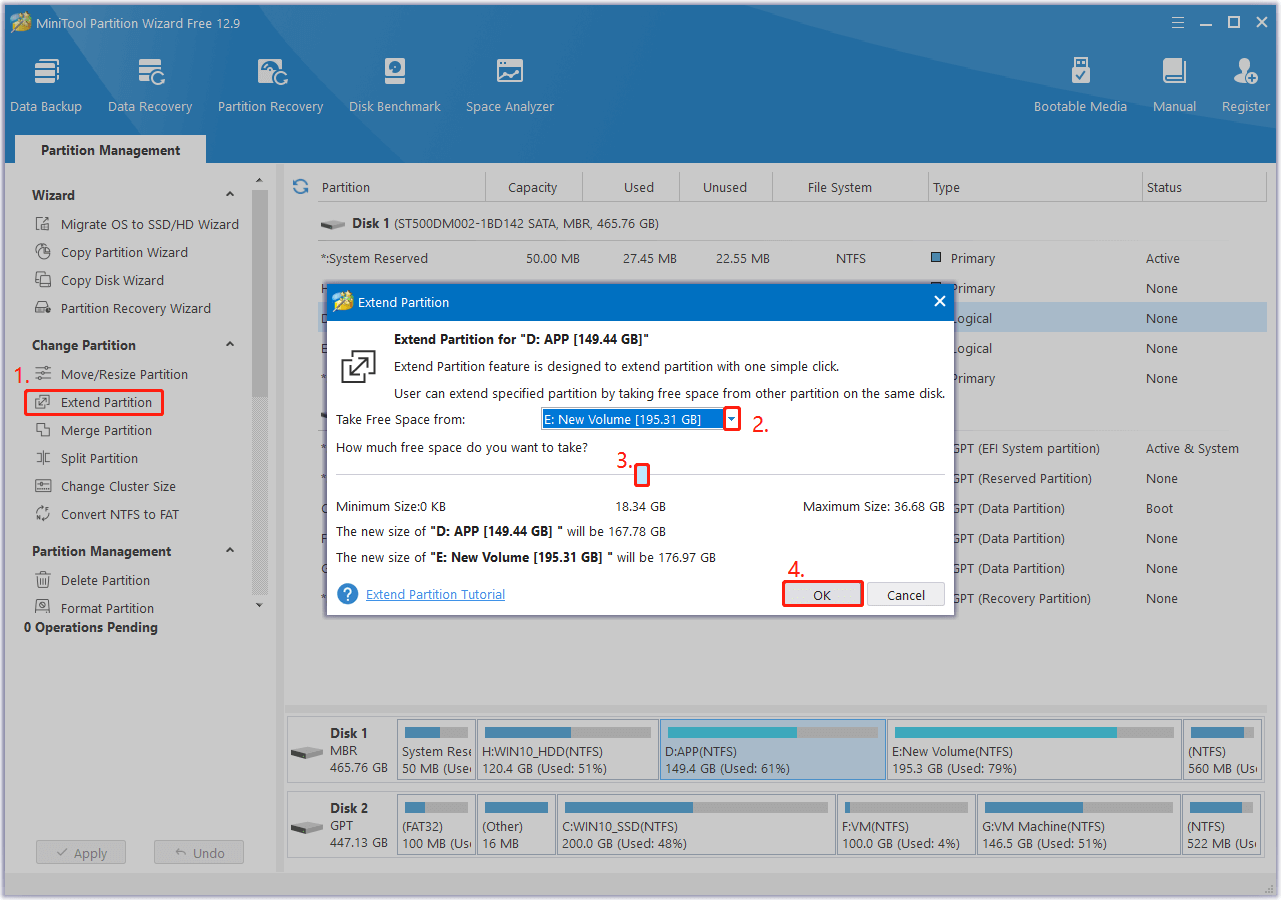 use Extend Partition feature