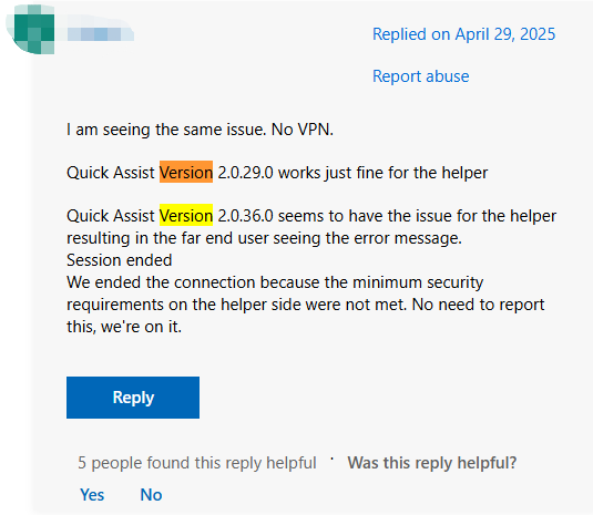 a user report