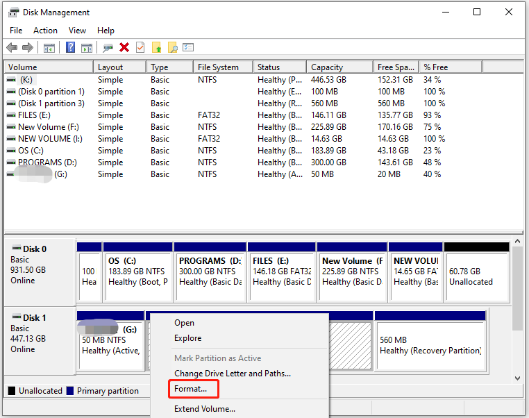 choose the target NTFS partition and hit Format