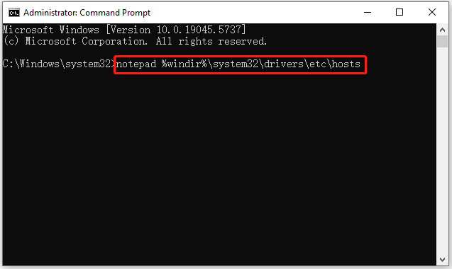 type the command in Command Prompt
