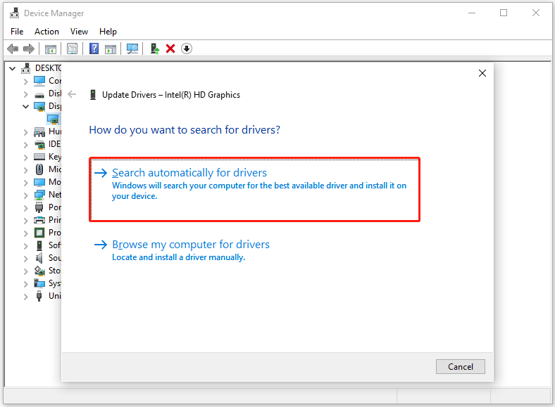 update the graphics driver