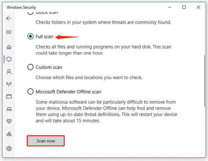 run a full virus scan