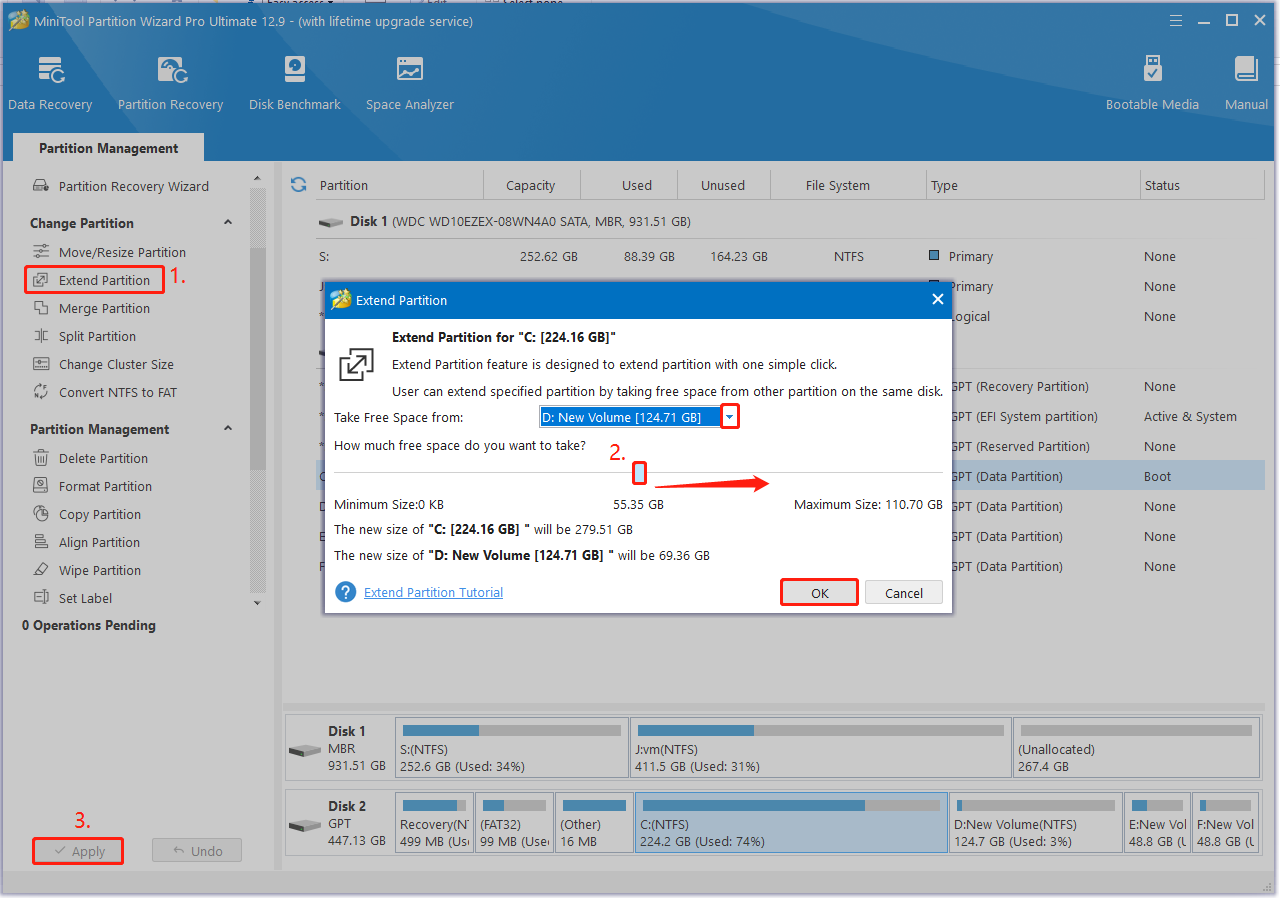 extend the C drive using Partition Magic
