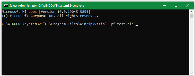 repair the zip file using cmd