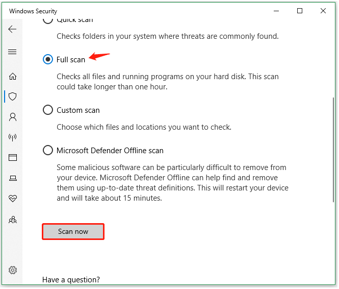 run a virus scan