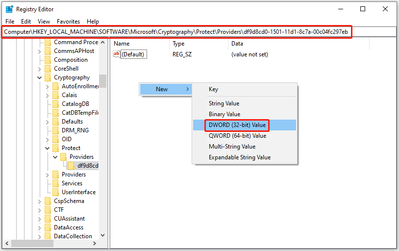 create a ProtectionPolicy