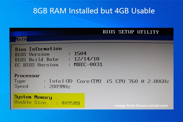 8GB RAM Installed but 4GB Usable: How to Make All RAM Usable