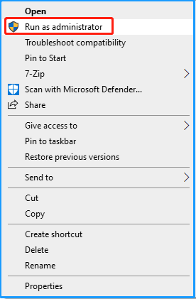 select Run as administrator