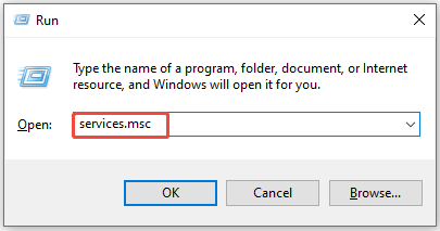 open Services from the Run window