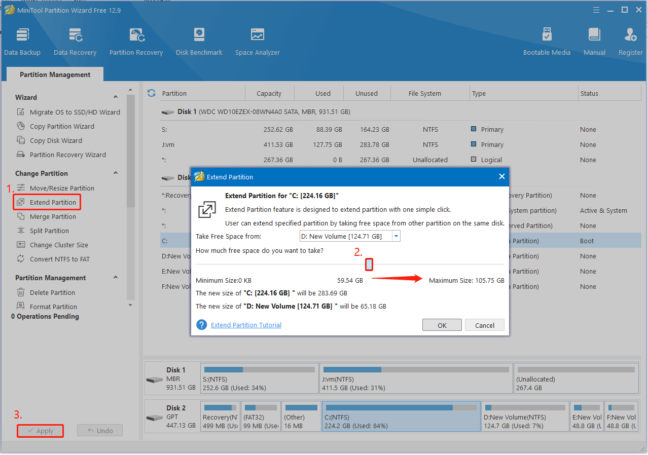 extend partition using Partition Magic