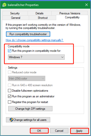 run Etcher as an admin