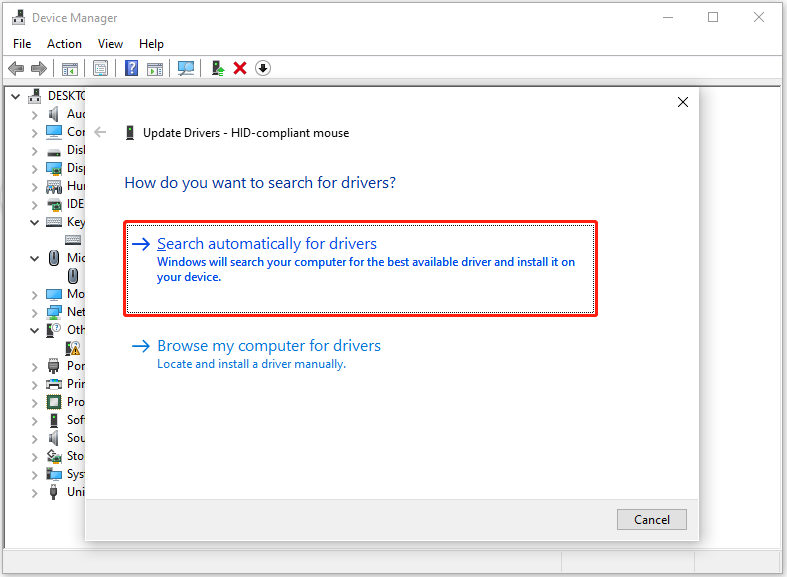 update mouse driver