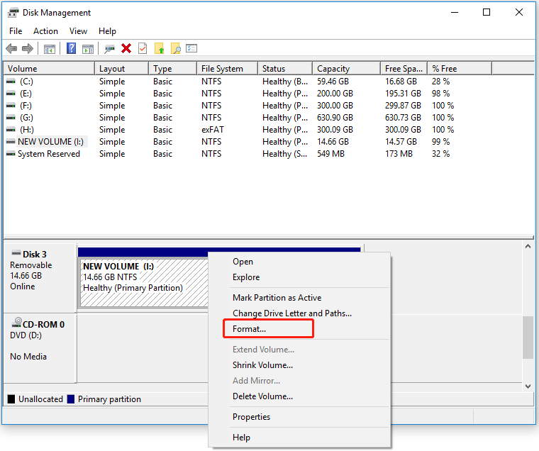 select Format from the pop-up menu