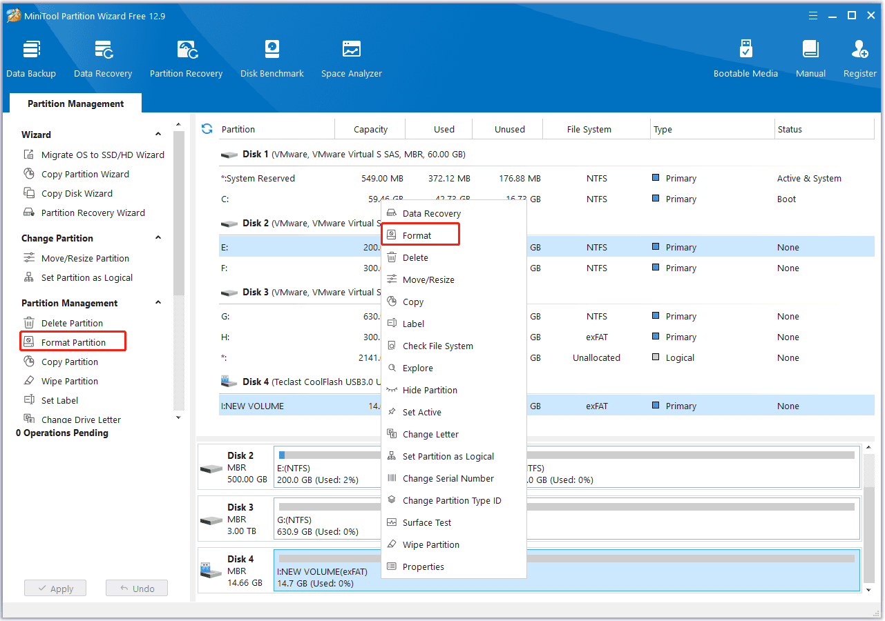 select Format Partition or Format