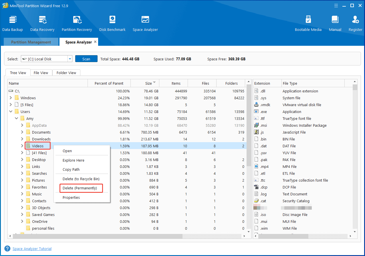 delete target files permanently with Partition Magic