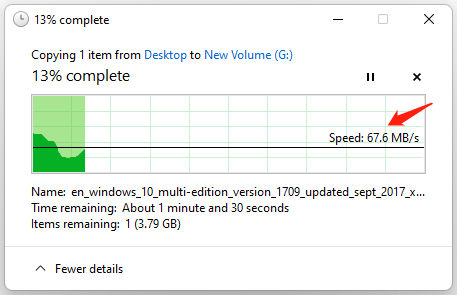 test speed via File Transfer