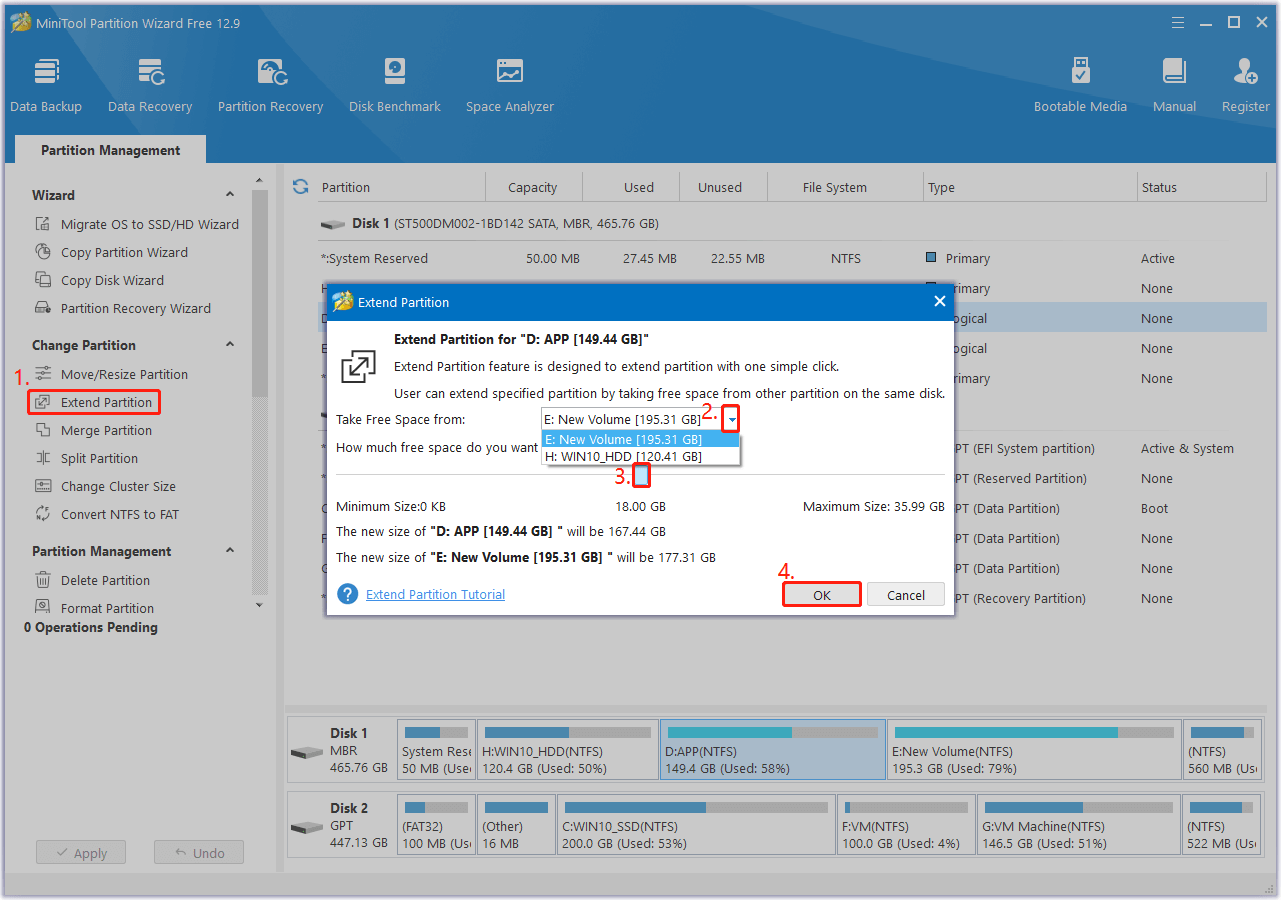 use the Extend Partition feature