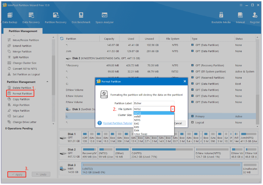 format card using Partition Magic
