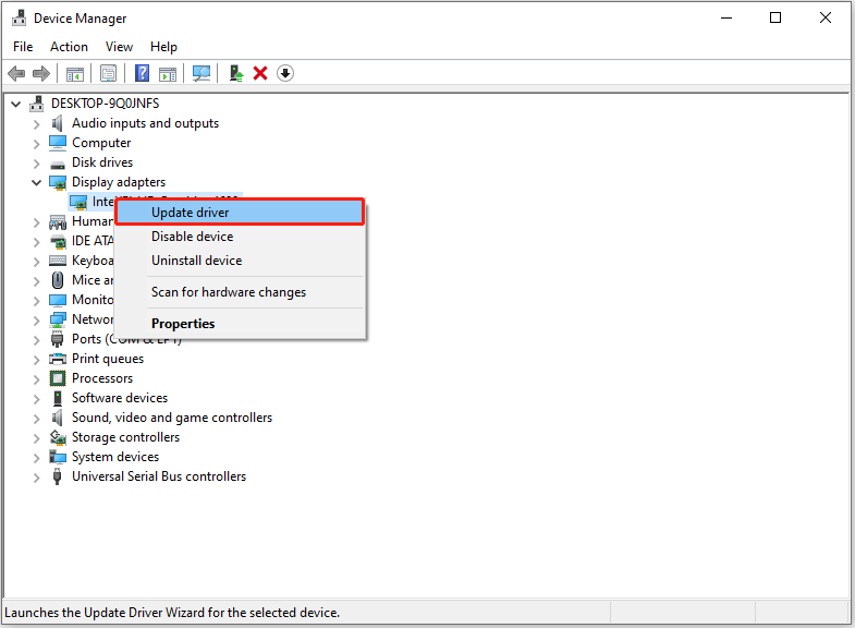 click Update driver
