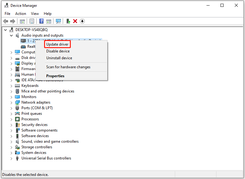 update the audio driver