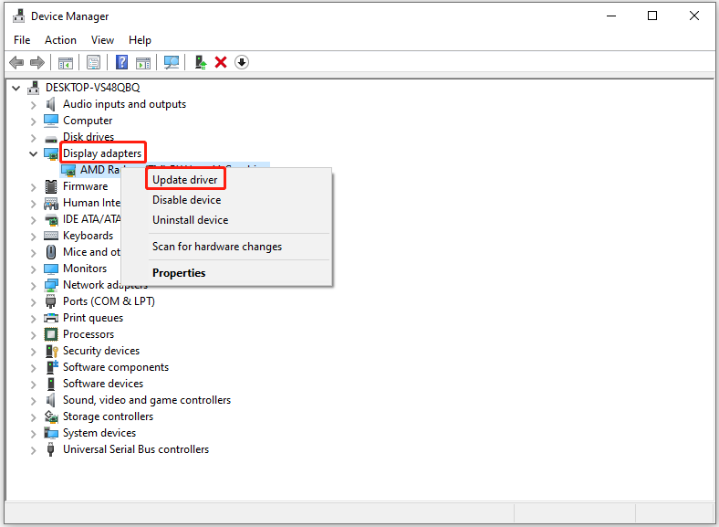 choose Update driver