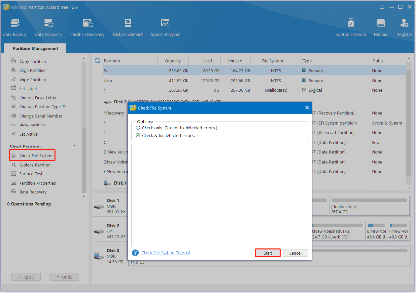 repair file system using Partition Magic