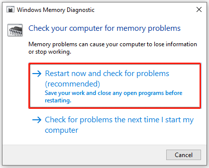 run the RAM test
