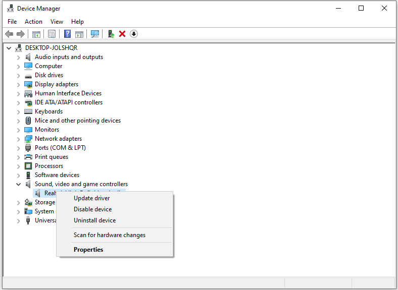 click Update driver