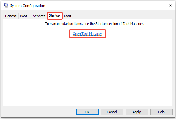 click Open Task Manager