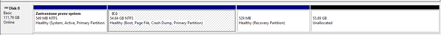 disk layout shown in Disk Management