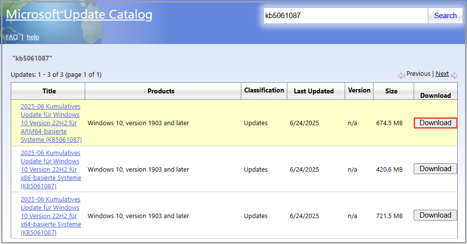 download updates