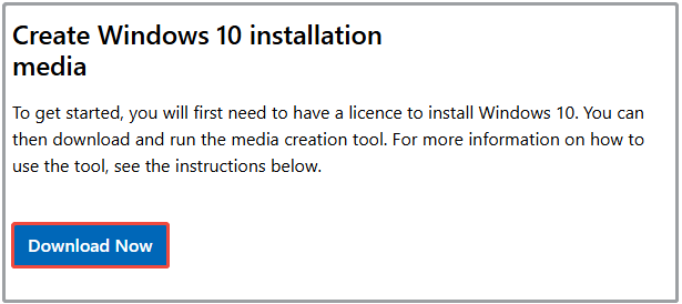 download Windows 10 installation media