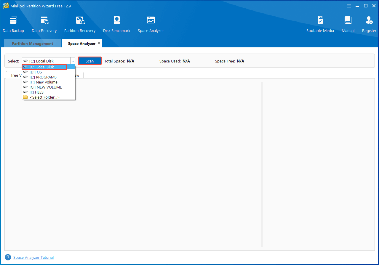 follow the default setting and click Scan in Partition Magic