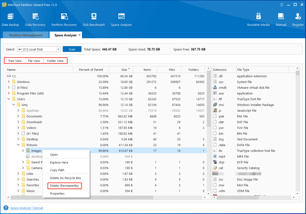 delete folder permanently with Partition Magic