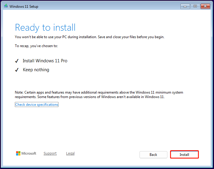 click Install