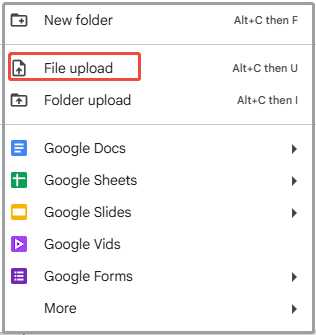 choose File upload