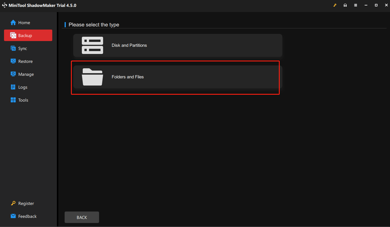 back up data with MiniTool ShadowMaker