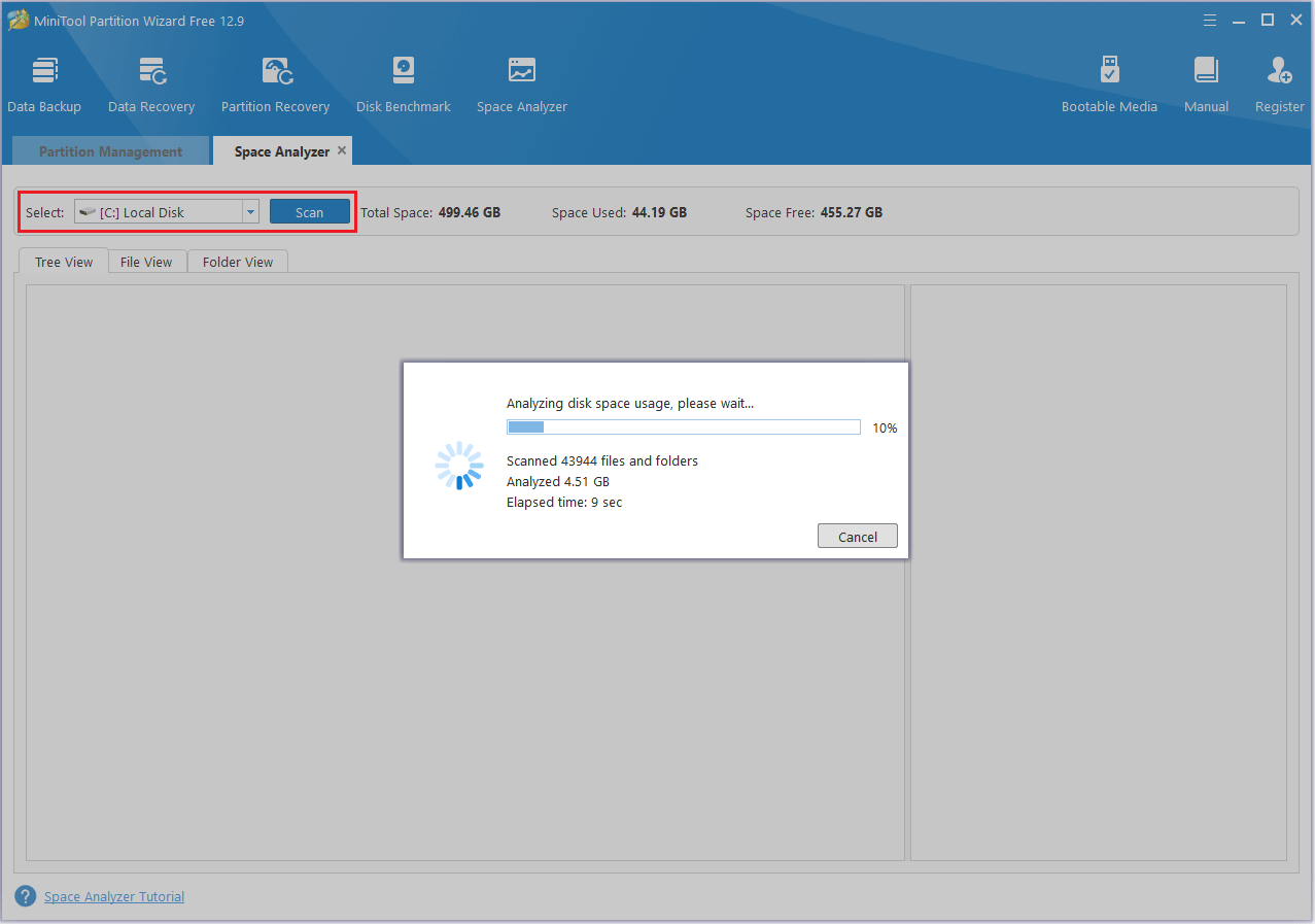 click Scan in MiniTool Partition Wizard