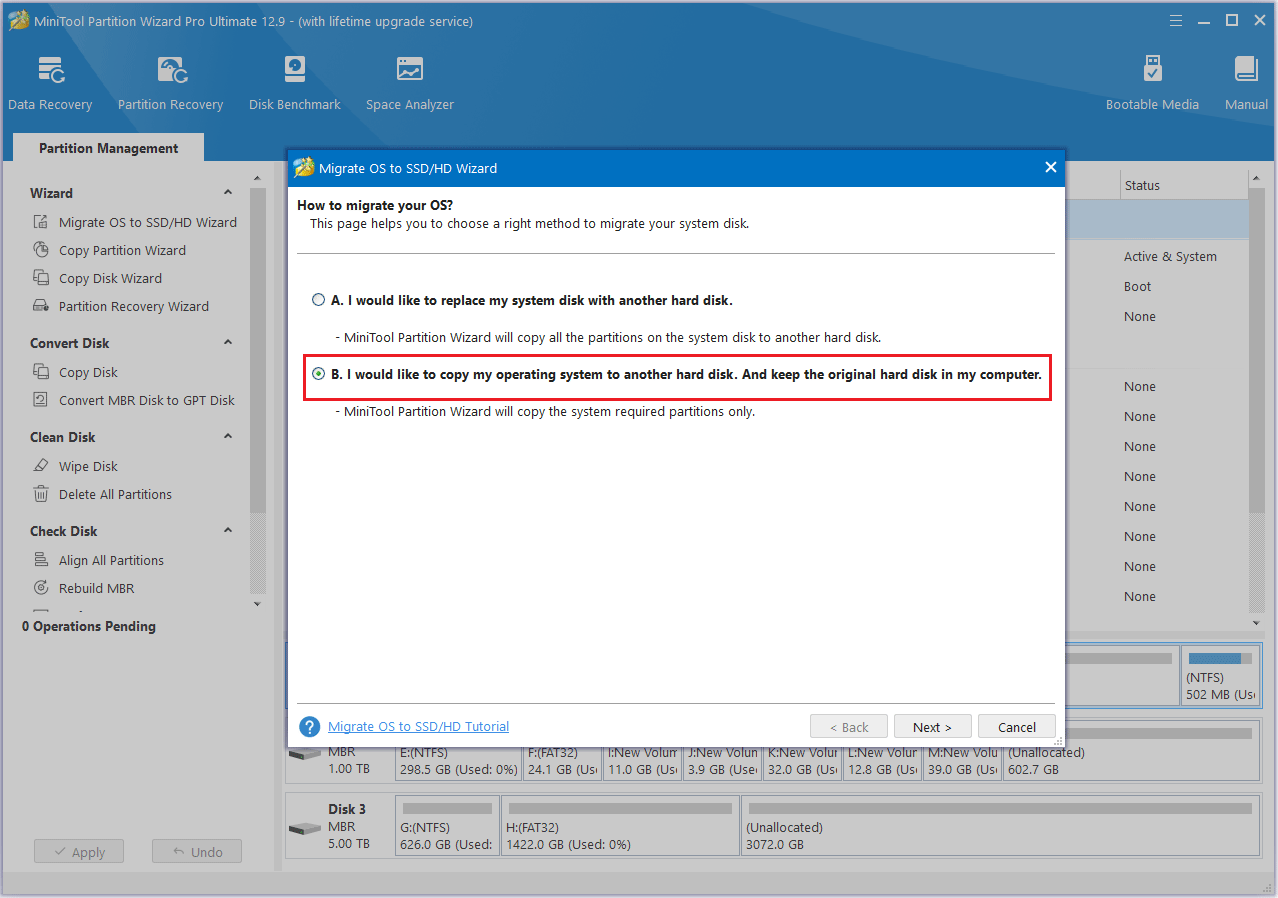 click Next in MiniTool Partition Wizard