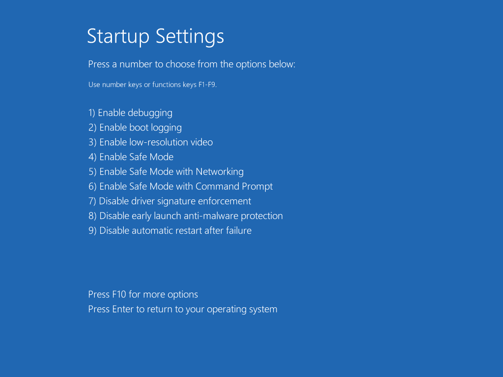 reboot in safe mode