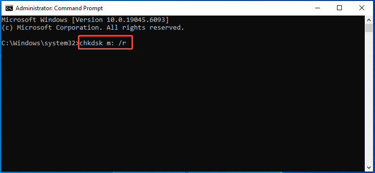 run CHKDSK command