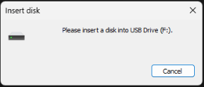 please insert a disk into USB drive