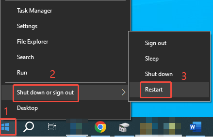 restart the computer