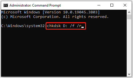 check the D drive using CHKDSK