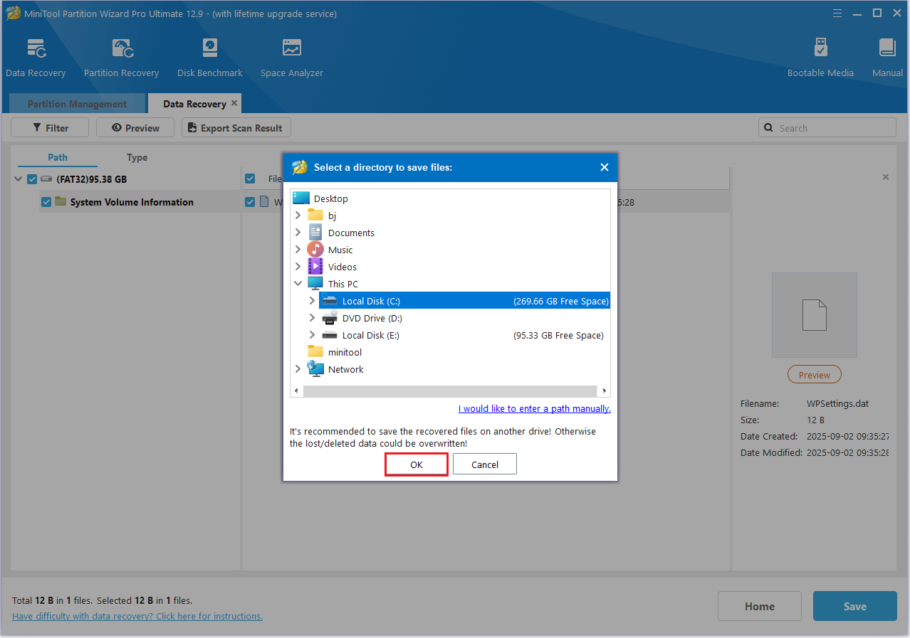 save your files in external drive