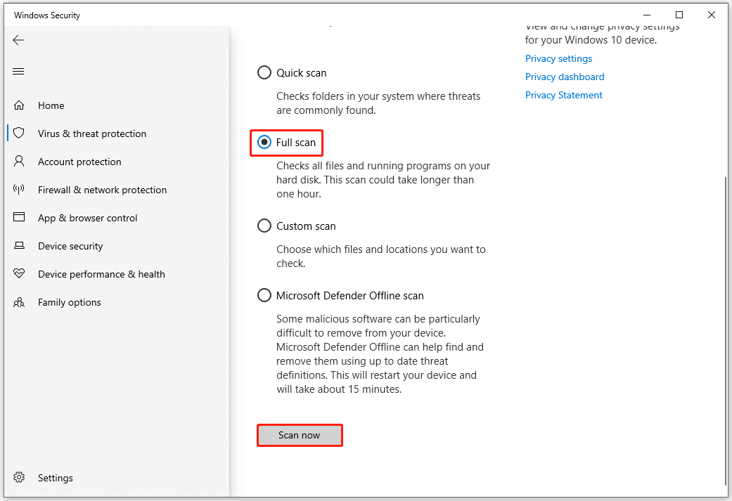 perform a full scan for your computer