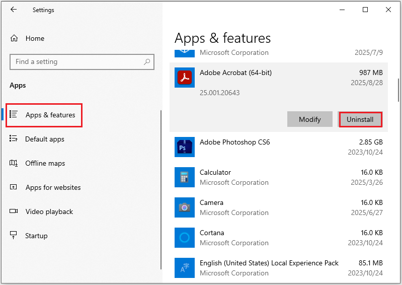 uninstall the unused Apps
